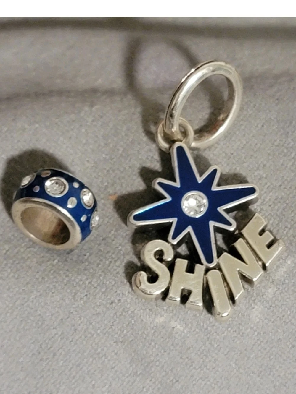 Brighton Blue Star 'SHINE' Charm and Blue Bead